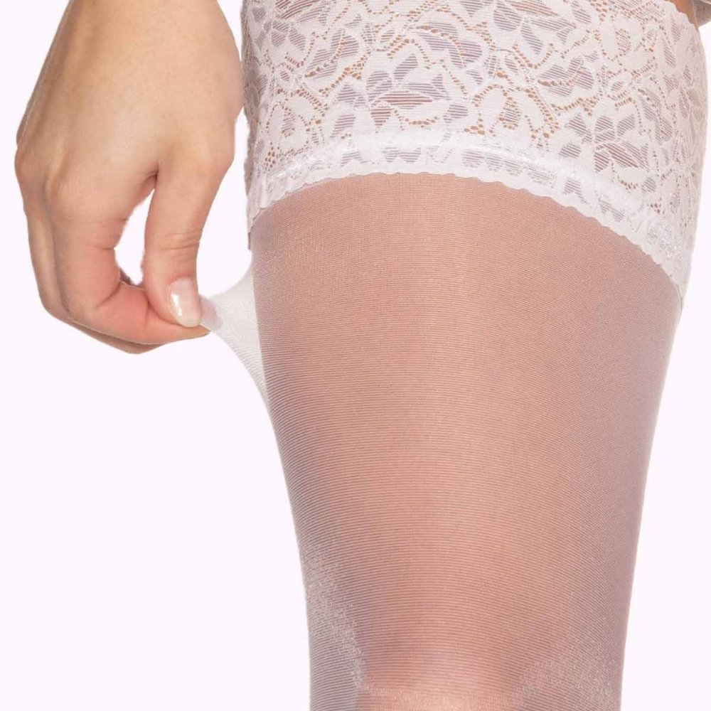 Ivory white thigh highs stockings - Picture 2 of 5